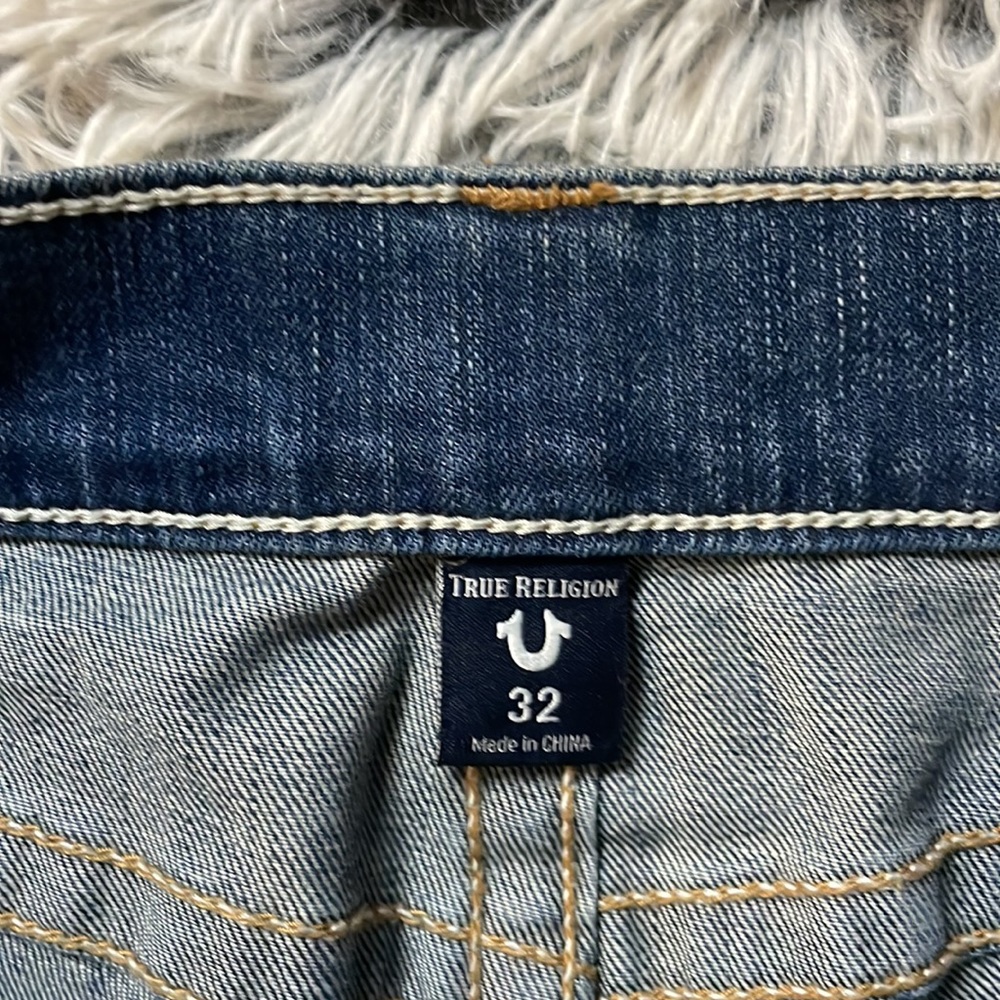 Men’s True Religion Jeans Finn Slim Tapered Frayed Ankle Zip size 32 - Picture 9 of 16